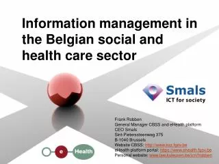 Information management in the Belgian social and health care sector