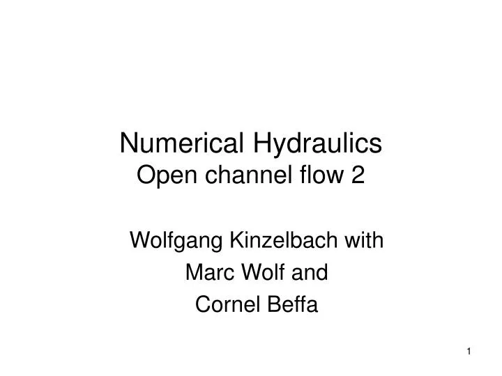 numerical hydraulics open channel flow 2