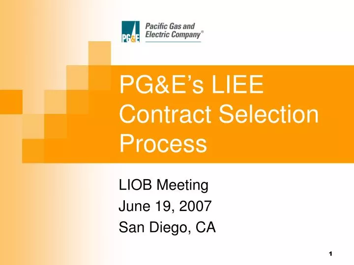pg e s liee contract selection process