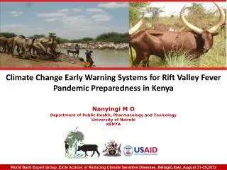 Climate Change Early Warning Systems for Rift Valley Fever Pandemic Preparedness in Kenya