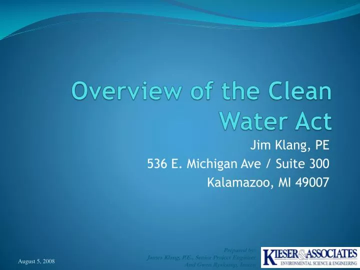 overview of the clean water act