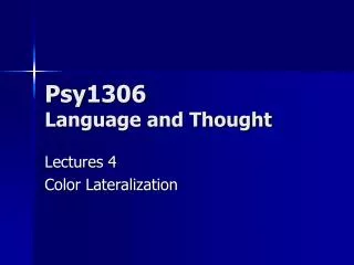 Psy1306 Language and Thought