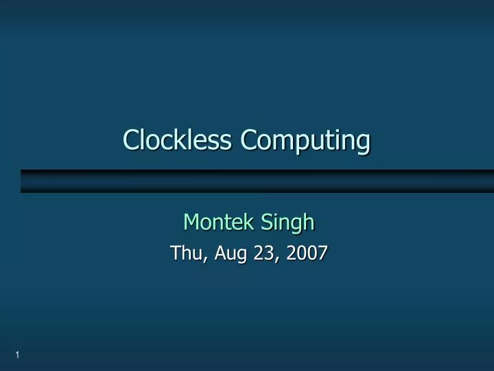 clockless computing