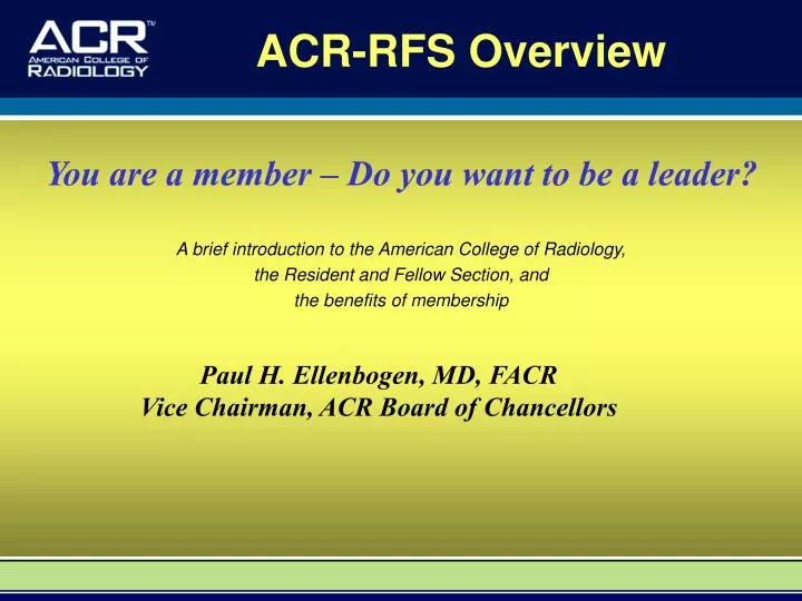 acr rfs overview