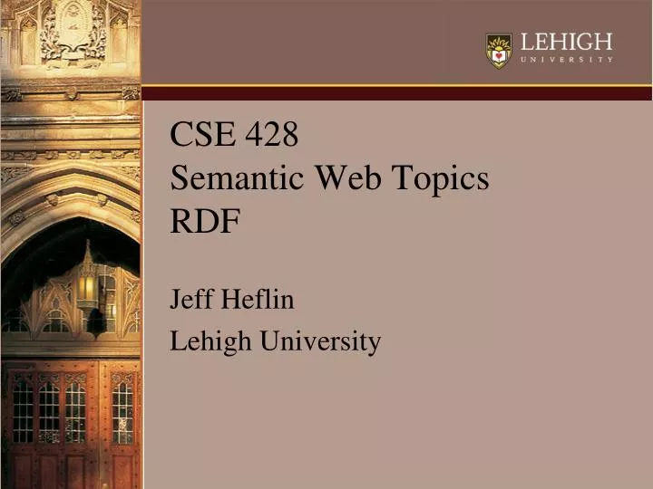 cse 428 semantic web topics rdf