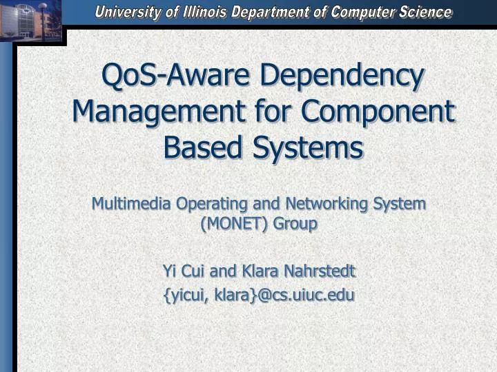 qos aware dependency management for component based systems