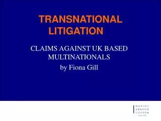 TRANSNATIONAL LITIGATION