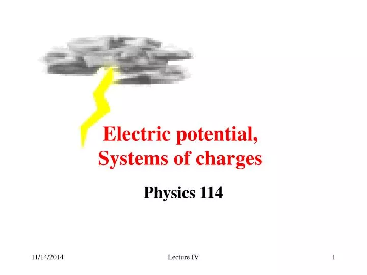 electric potential systems of charges