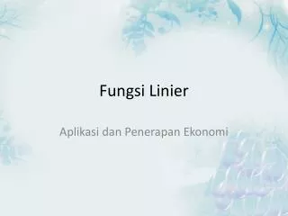 fungsi linier