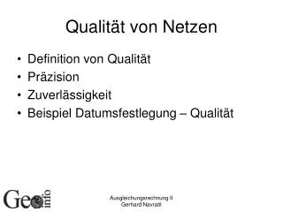 qualit t von netzen