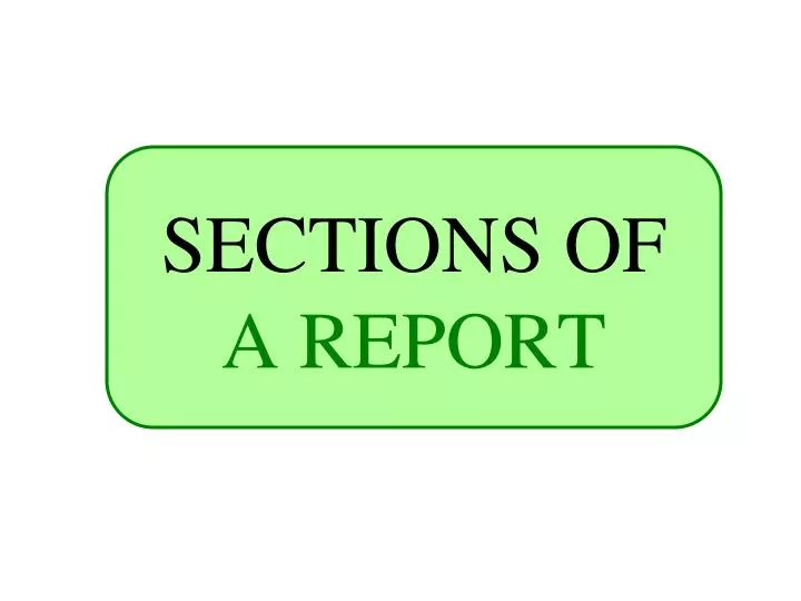 sections of a report