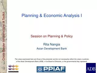 Planning &amp; Economic Analysis I
