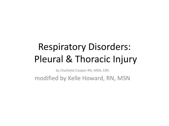 respiratory disorders pleural thoracic injury