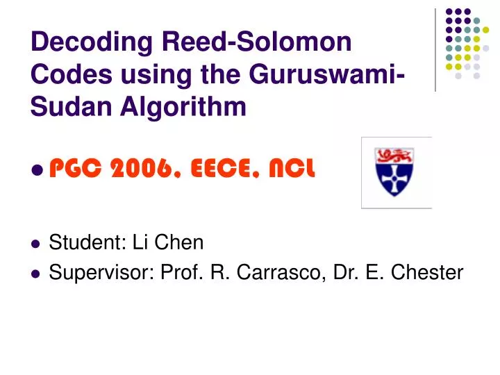 decoding reed solomon codes using the guruswami sudan algorithm