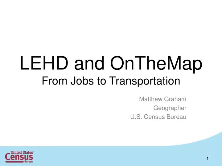 lehd and onthemap from jobs to transportation