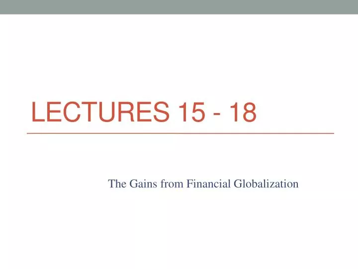 lectures 15 18