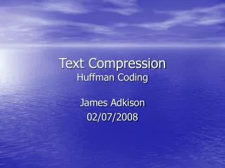 text compression huffman coding