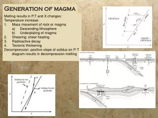 Generation of magma