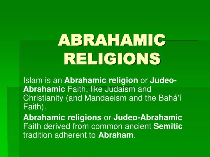 abrahamic religions