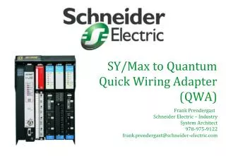 SY/Max to Quantum Quick Wiring Adapter (QWA)