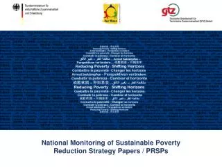 National Monitoring of Sustainable Poverty Reduction Strategy Papers / PRSPs