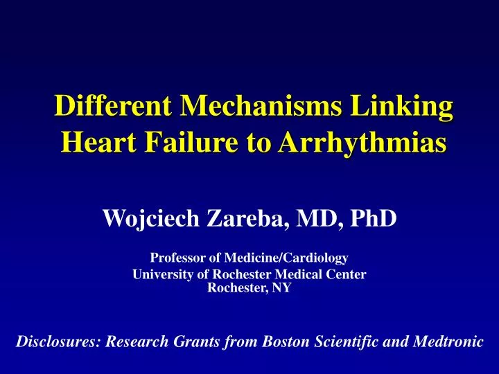 different mechanisms linking heart failure to arrhythmias
