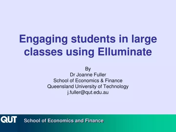 engaging students in large classes using elluminate