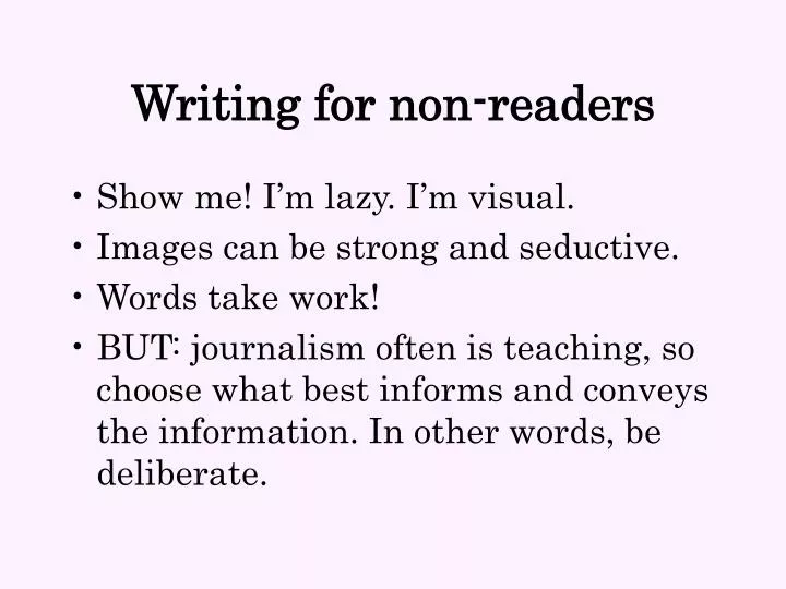 writing for non readers