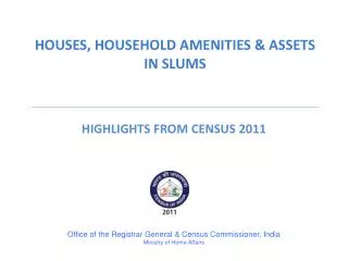 houses household amenities assets in slums