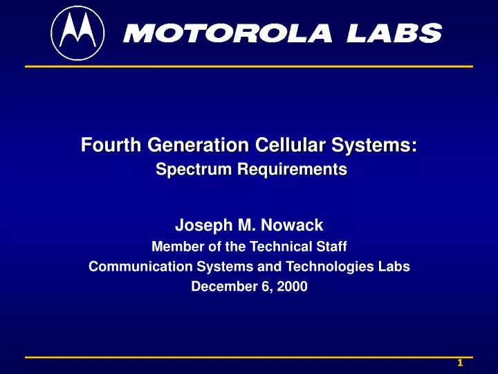 fourth generation cellular systems spectrum requirements