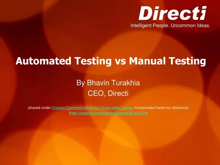 automated testing vs manual testing