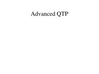 Advanced QTP