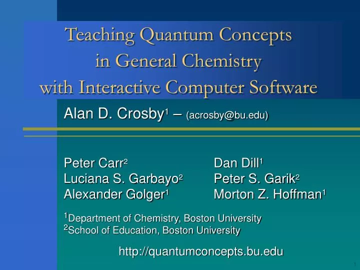 teaching quantum concepts in general chemistry with interactive computer software