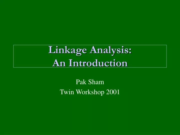 linkage analysis an introduction