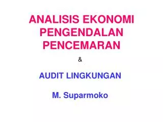 analisis ekonomi pengendalan pencemaran