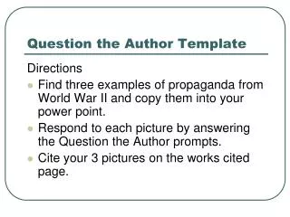 Question the Author Template