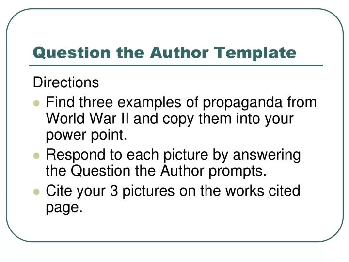 question the author template