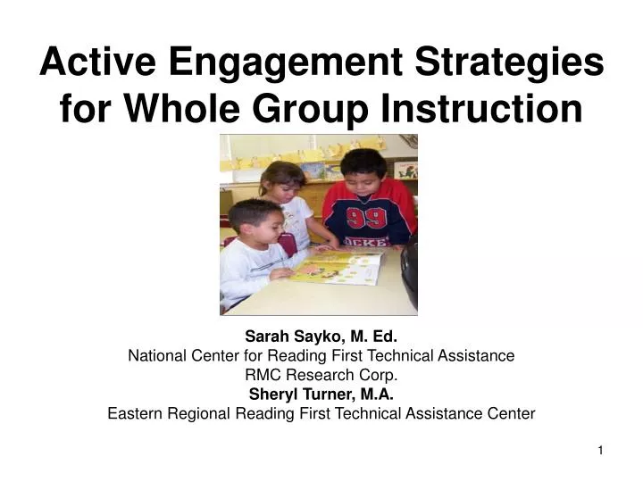 active engagement strategies for whole group instruction