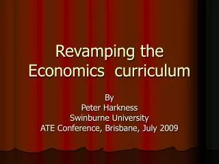 Revamping the Economics curriculum