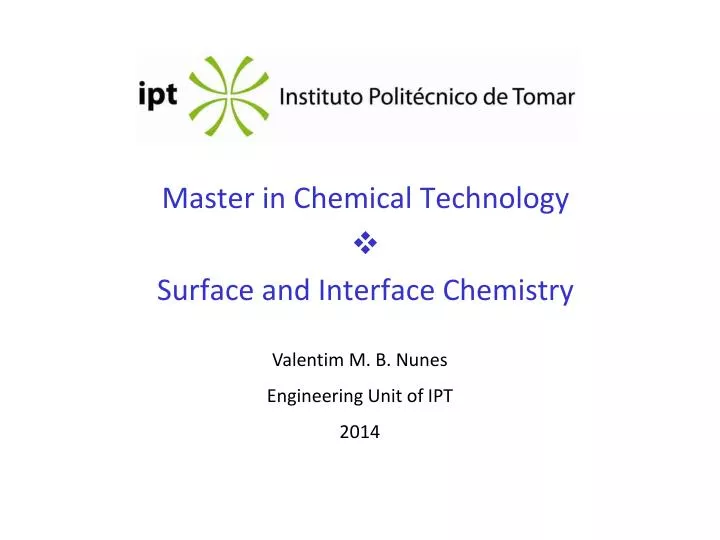 master in chemical technology surface and interface chemistry