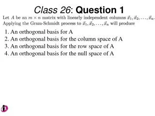 Class 26 : Question 1