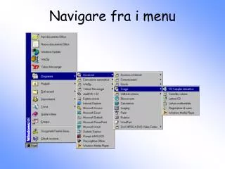 navigare fra i menu