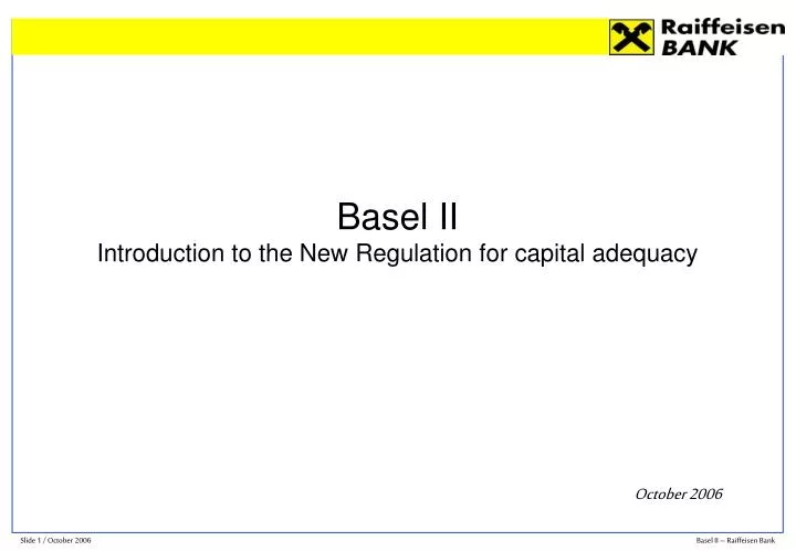 basel ii introduction to the new regulation for capital adequacy