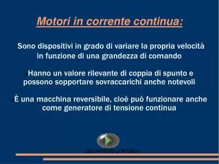 motori in corrente continua