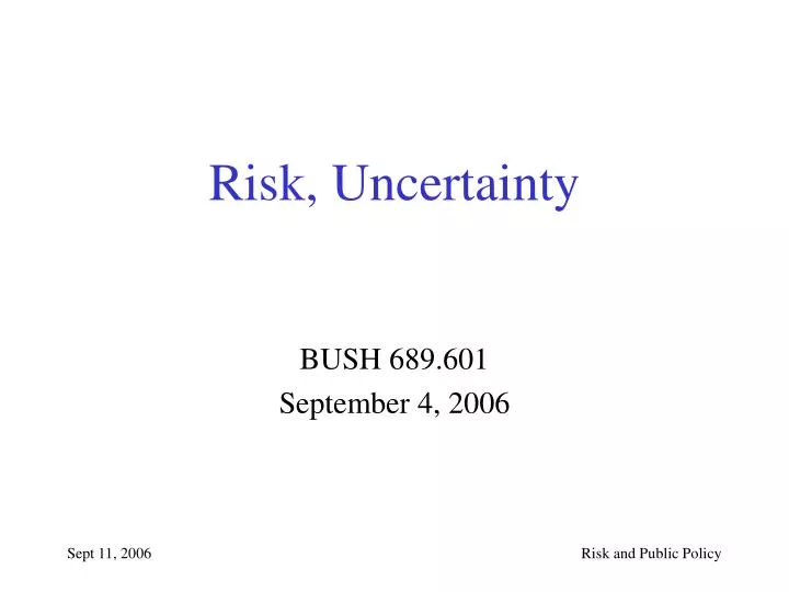 risk uncertainty