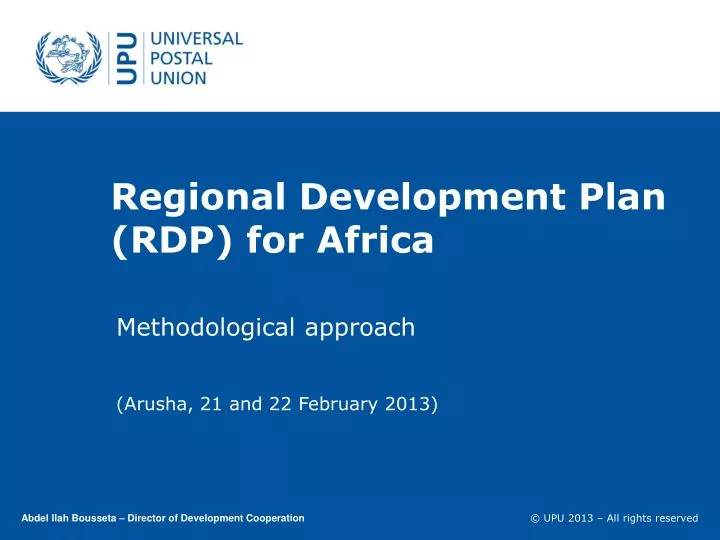 regional development plan rdp for africa