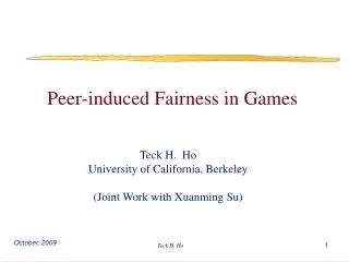 Peer-induced Fairness in Games