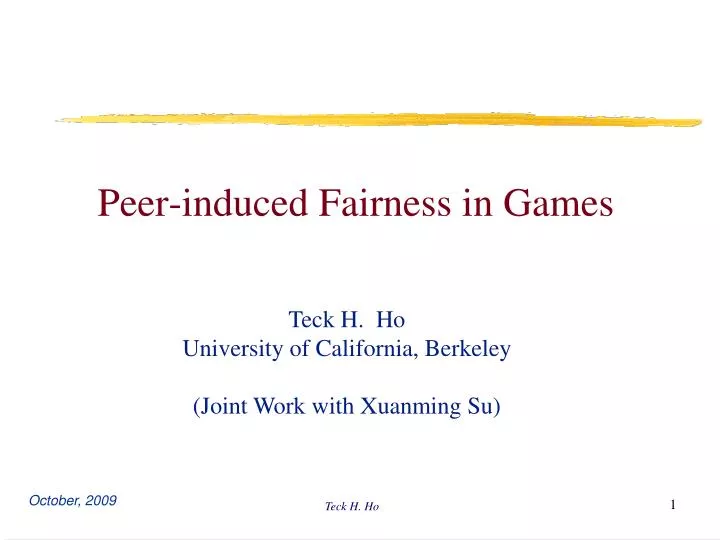peer induced fairness in games