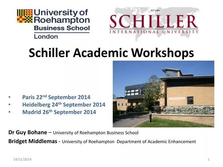 schiller academic workshops