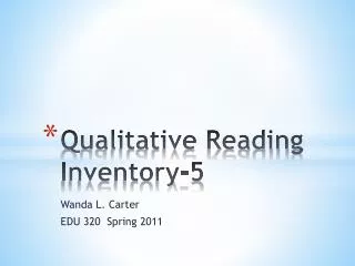 Qualitative Reading Inventory-5